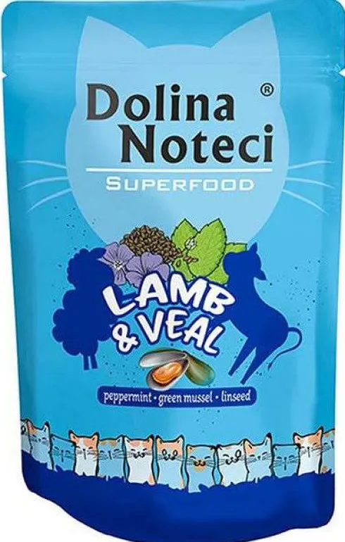 Dolina Noteci Superfood Adult Jagnięcina i cielęcina Mokra Karma dla kota op. 10x85g