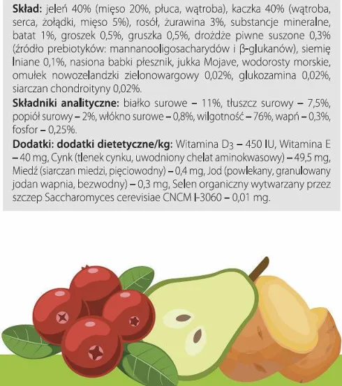 Dolina Noteci Superfood Jeleń z kaczką Mokra karma dla psa op. 800g