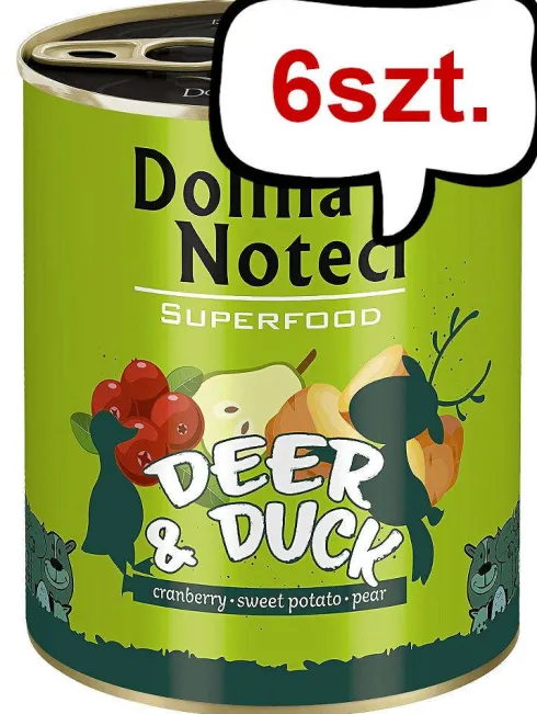 Dolina Noteci Superfood Jeleń z kaczką Mokra karma dla psa op. 800g Pakiet 6szt.