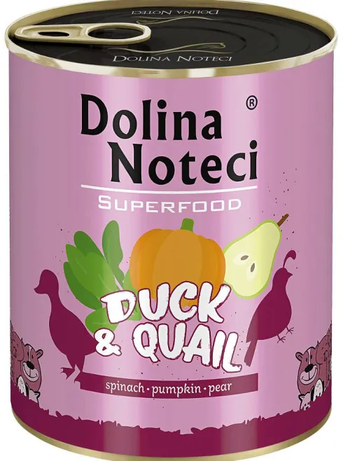 Dolina Noteci Superfood Kaczka z przepiórką Mokra karma dla psa op. 800g Pakiet 6szt.
