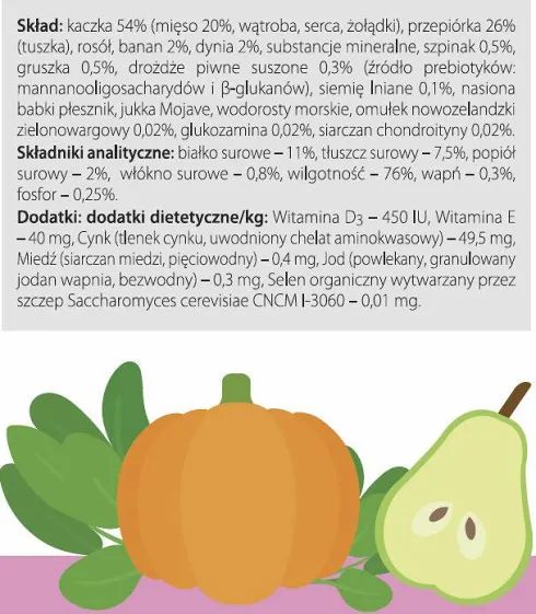 Dolina Noteci Superfood Kaczka z przepiórką Mokra karma dla psa op. 800g Pakiet 6szt.