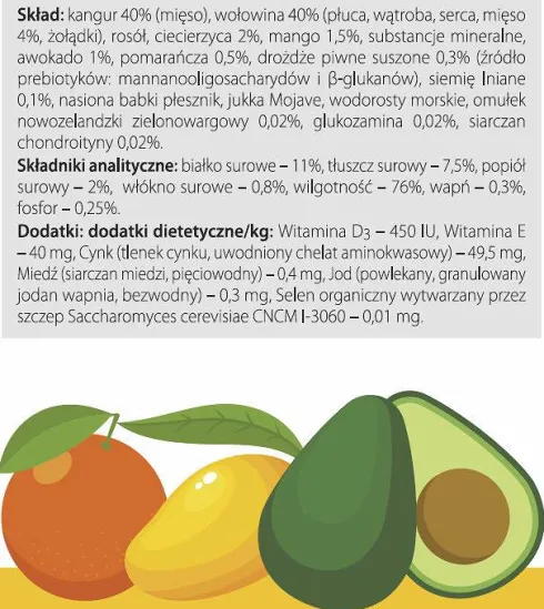 Dolina Noteci Superfood Kangur z wołowiną Mokra karma dla psa op. 800g