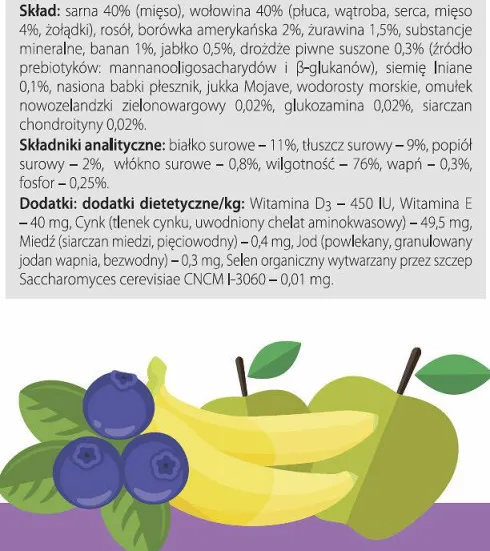 Dolina Noteci Superfood Sarna z wołowiną Mokra karma dla psa op. 800g