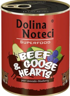 Dolina Noteci Superfood Wołowina z sercami gęsi Mokra karma dla psa op. 800g Pakiet 6szt.