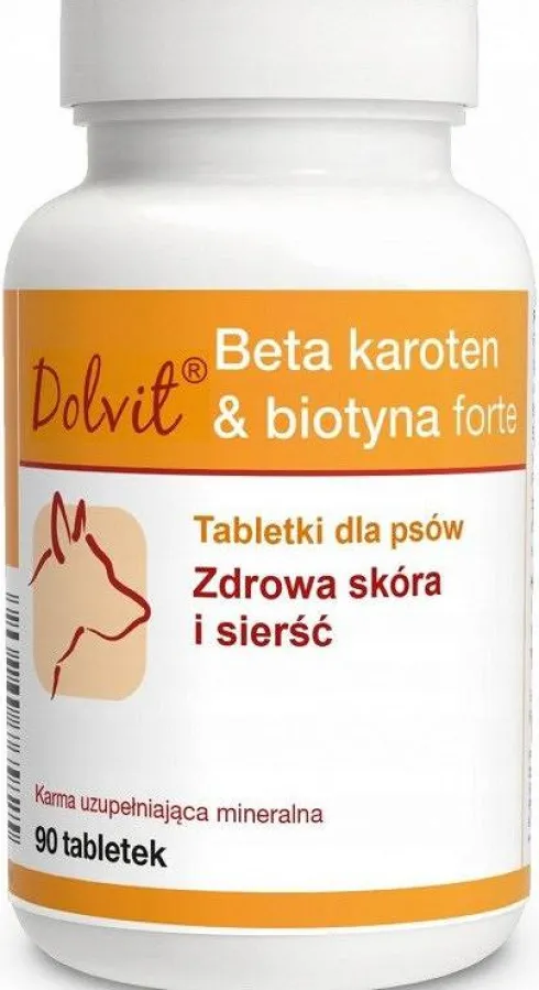 Dolvit Preparat na skórę i sierść Beta Karoten&Biotyna Forte dla psa op. 90 tabletek