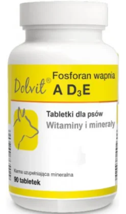 Dolvit Preparat wzmacniający Fosforan wapnia AD3E dla psa op. 90 tabletek