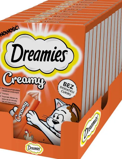 Dreamies Creamy Przysmak z kurczakiem dla kota op. 4x10g PAKIET 11szt.