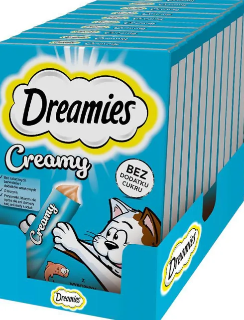 Dreamies Creamy Przysmak z łososiem dla kota op. 4x10g PAKIET 11szt.