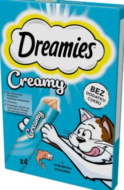 Dreamies Creamy Przysmak z łososiem dla kota op. 4x10g PAKIET 11szt.