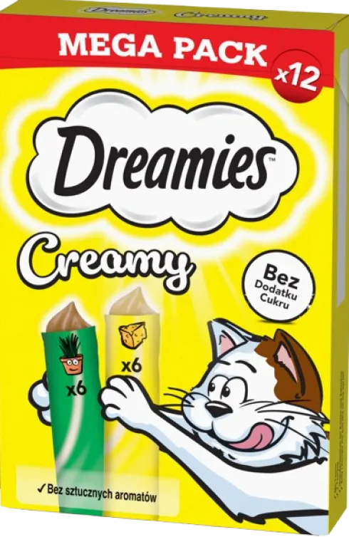 Dreamies Creamy Przysmak z pyszną kocimiętką i serem dla kota op. 12x10g