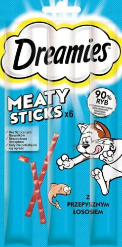 Dreamies Meaty Sticks Przysmak z łososiem dla kota op. 30g