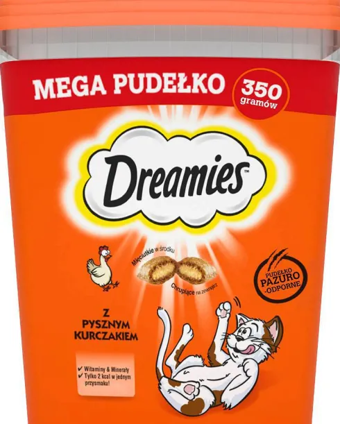 Dreamies Przysmak Mega Pudełko Pyszny Kurczak dla kota op. 350g