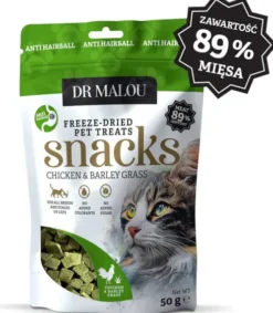 Dr Malou Przysmak Chicken&Barley Grass dla kota op. 50g