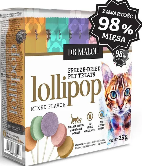 Dr Malou Przysmak Lollipop Mix smaków dla kota op. 25g