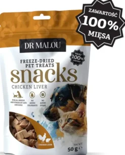 Dr Malou Przysmak Wątroba Kurczaka dla kota i psa op. 50g