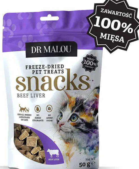 Dr Malou Przysmak Wątroba Wołowa dla kota op. 50g
