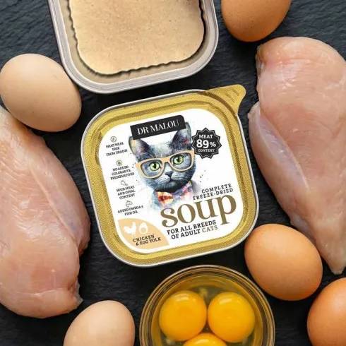 Dr Malou Soup Chicken&Egg Yolk Liofilizowana Karma dla kota op. 12g