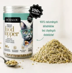 Dr Malou Topper Chicken&Egg Yolk&Barley Grass Liofilizowana Posypka dla kota op. 100g