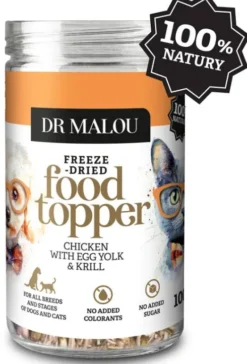 Dr Malou Topper Chicken&Egg Yolk&Krill Liofilizowana Posypka dla psa i kota op. 100g
