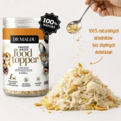 Dr Malou Topper Chicken&Egg Yolk&Krill Liofilizowana Posypka dla psa i kota op. 100g