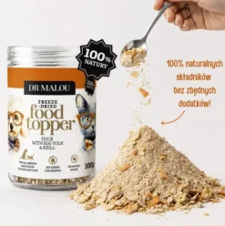 Dr Malou Topper Duck&Egg Yolk&Krill Liofilizowana Posypka dla psa i kota op. 100g