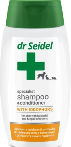 Dr Seidel Szampon jodoforowy z odżywką dla psa poj. 220ml