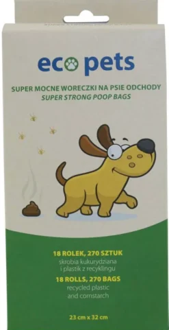 Eco Pets Ekologiczne woreczki na ekskrementy dla psa op. 270szt. (18 rolek)