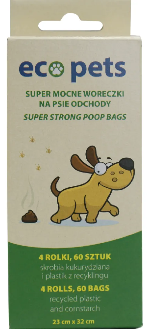 Eco Pets Ekologiczne woreczki na ekskrementy dla psa op. 60szt. (4 rolki)