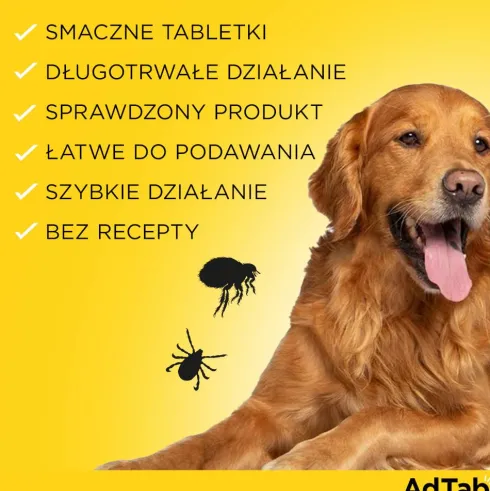 Elanco AdTab Tabletka na kleszcze i pchły 900mg dla psa o wadze 22kg-45kg op. 1szt.