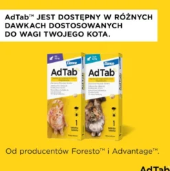 Elanco AdTab Tabletka na kleszcze i pchły 12mg dla kota o wadze 0.5kg-2kg op. 1szt. Pakiet 3szt.