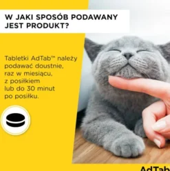 Elanco AdTab Tabletka na kleszcze i pchły 48mg dla kota o wadze 2kg-8kg op. 1szt.