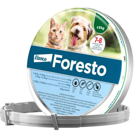 Elanco Foresto Obroża na kleszcze i pchły dla psa i kota poniżej 8kg dł. 38cm