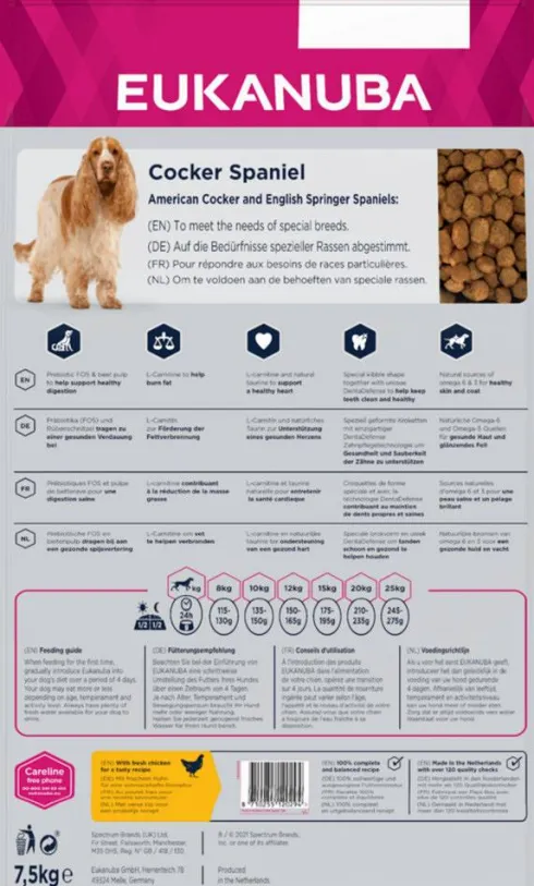 Eukanuba Adult Cocker Spaniel Sucha Karma dla psa op. 2x7.5kg MEGA-PAK