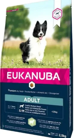 Eukanuba Adult Small&Medium Lamb&Rice Sucha Karma dla psa op. 3kg
