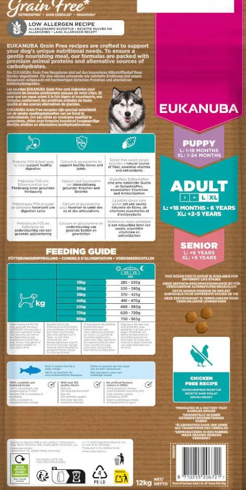 Eukanuba Grain Free Adult Large&Extra Large Ocean Fish Sucha Karma dla psa op. 2x12kg MEGA-PAK