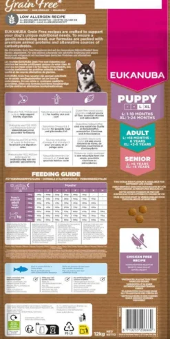 Eukanuba Grain Free Puppy Large&Extra Large Ocean Fish Sucha Karma dla szczeniaka op. 12kg MEGA-PAK