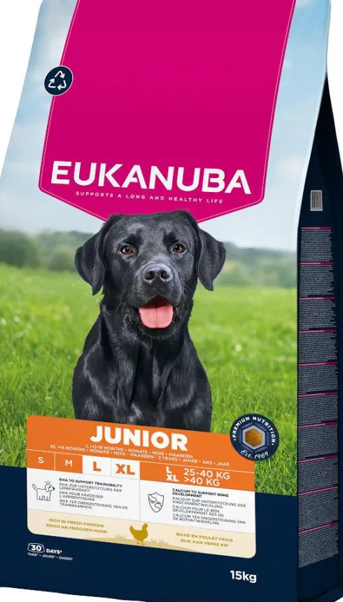 Eukanuba Junior Large&Extra Large Sucha Karma dla szczeniaka op. 15kg