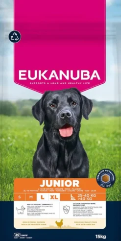 Eukanuba Junior Large&Extra Large Sucha Karma dla szczeniaka op. 2x15kg MEGA-PAK