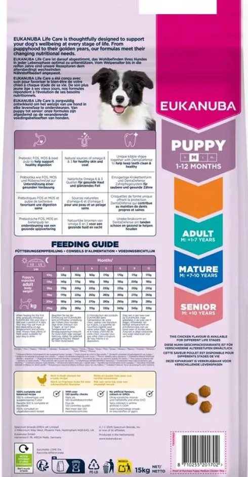Eukanuba Puppy Medium Sucha Karma dla szczeniaka op. 15kg