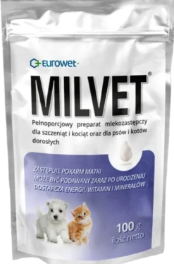 Eurowet Mleko w proszku Milvet dla szczeniąt i kociąt op. 100g