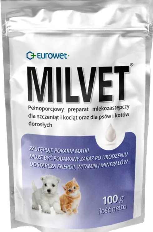 Eurowet Mleko w proszku Milvet dla szczeniąt i kociąt op. 100g