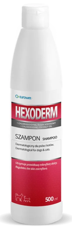 Eurowet Szampon Hexoderm z olejem kokosowym dla psa i kota poj. 500ml