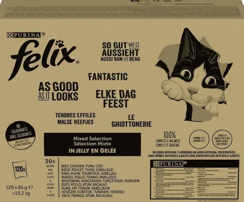 Felix Fantastic Adult Mixed Selection w galaretce Mokra Karma dla kota op. 120x85g