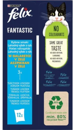 Felix Fantastic Adult Rybne smaki w galaretce Mokra Karma dla kota op. 12x85g