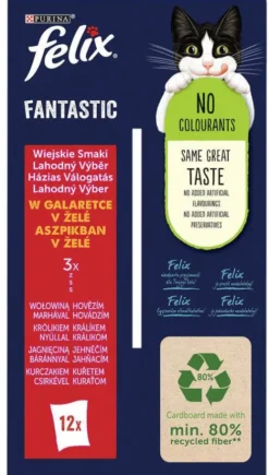 Felix Fantastic Adult Wiejskie smaki w galaretce Mokra Karma dla kota op. 12x85g