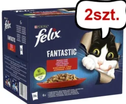 Felix Fantastic Adult Wiejskie smaki w galaretce Mokra Karma dla kota op. 2x(24x85g) Pakiet