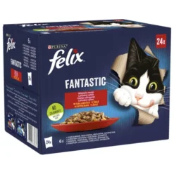Felix Fantastic Adult Wiejskie smaki w galaretce Mokra Karma dla kota op. 2x(24x85g) Pakiet