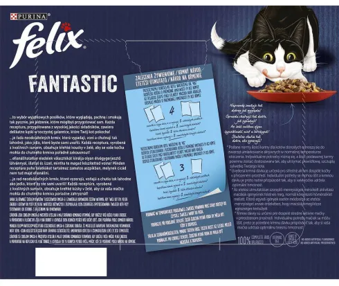 Felix Fantastic Adult Wiejskie smaki w galaretce Mokra Karma dla kota op. 2x(24x85g) Pakiet