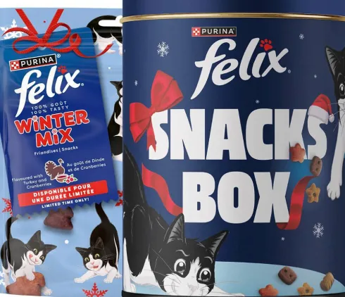 Felix Przysmak Winter Mix Turkey&Cranberries dla kota op. 200g + Puszka na przysmaki GRATIS