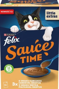 Felix Sauce Time Kurczak i Indyk Mokra Karma dla kota op. 6x40g